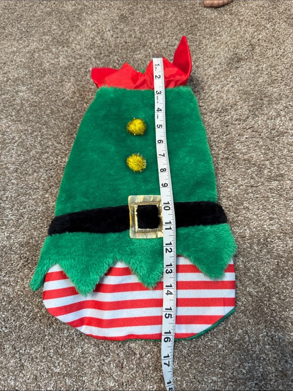 Christmas elf dog costume festive design perfect for holiday CHRISTMAS sz Medium